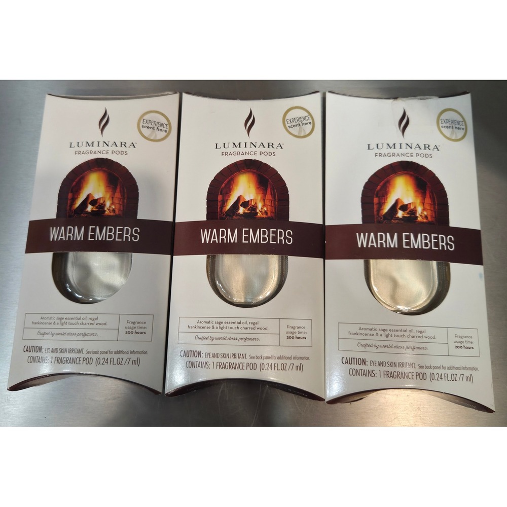 Luminara Fragrance Pods Warm Embers Set/3 0.24oz Diffusing Candle 10014500